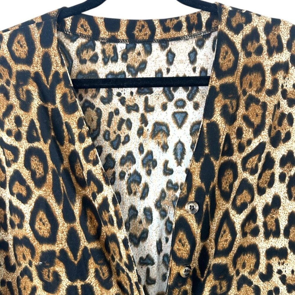 Leopard Print Button Up Cardigan - image 3